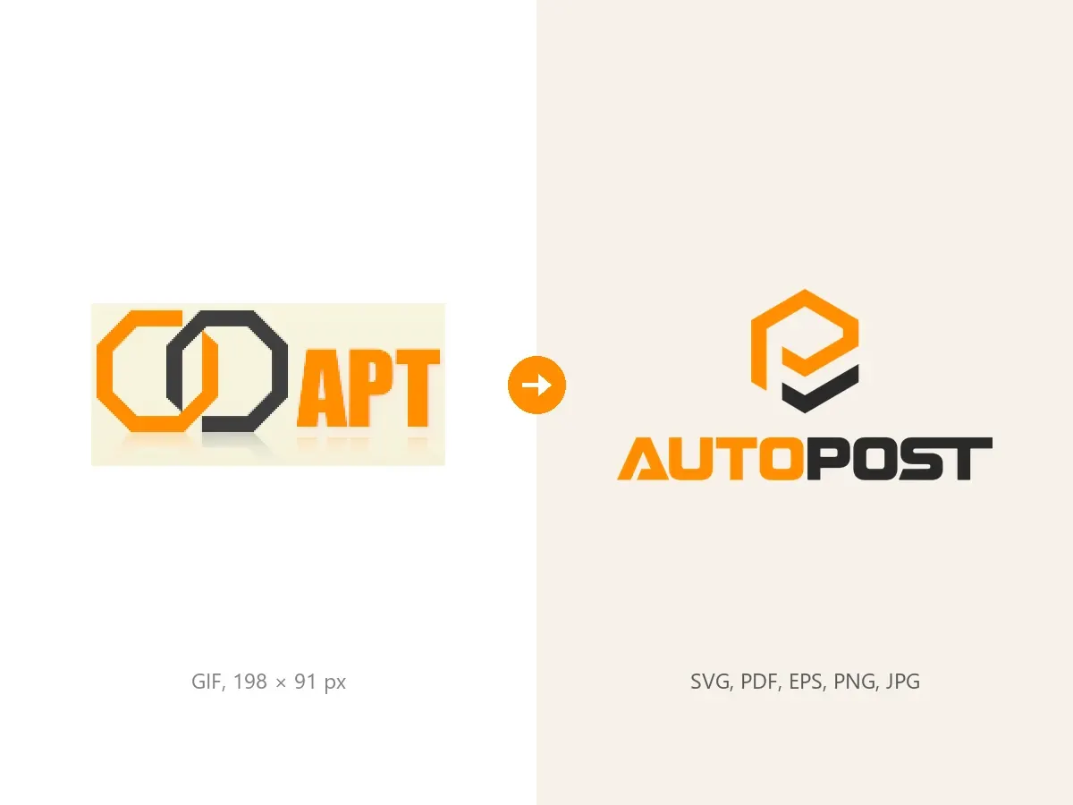 „Autopost“ – senasis GIF logotipas ir naujasis ženklas