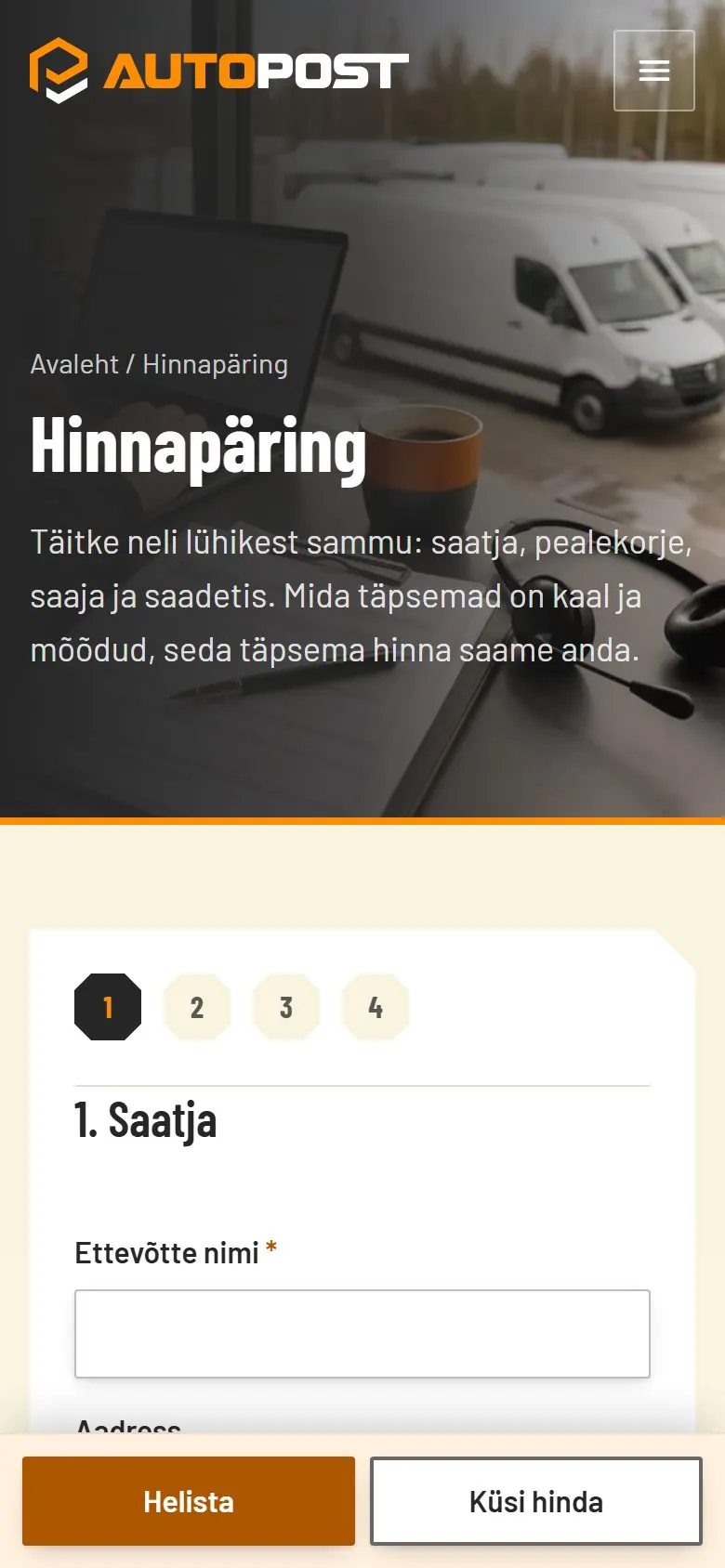 „Autopost“ – kainos užklausos forma telefone