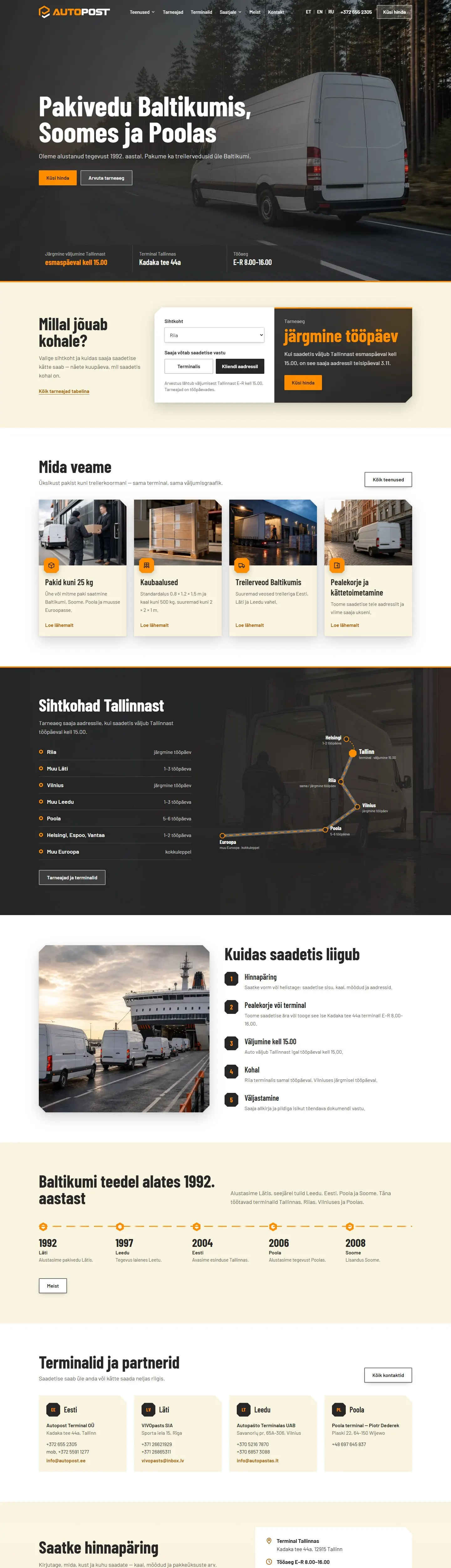 „Autopost“ – visas pagrindinis puslapis estų kalba