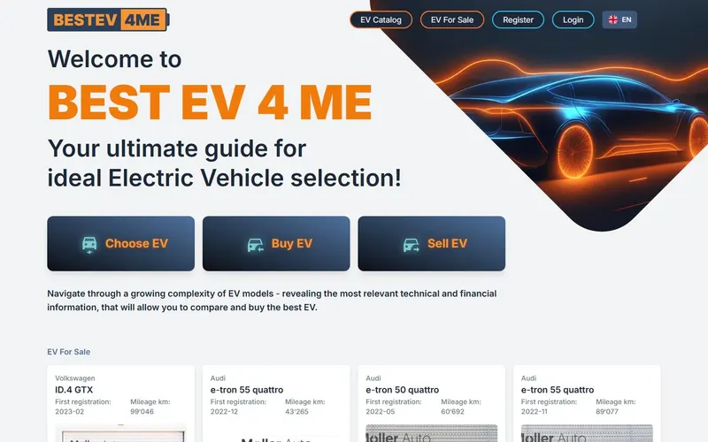 „BestEV4me“ – pirmas ekranas kompiuteryje