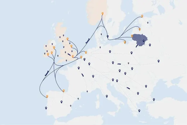 „Logistikos maršrutų žemėlapių iliustracijos“ – dizainas