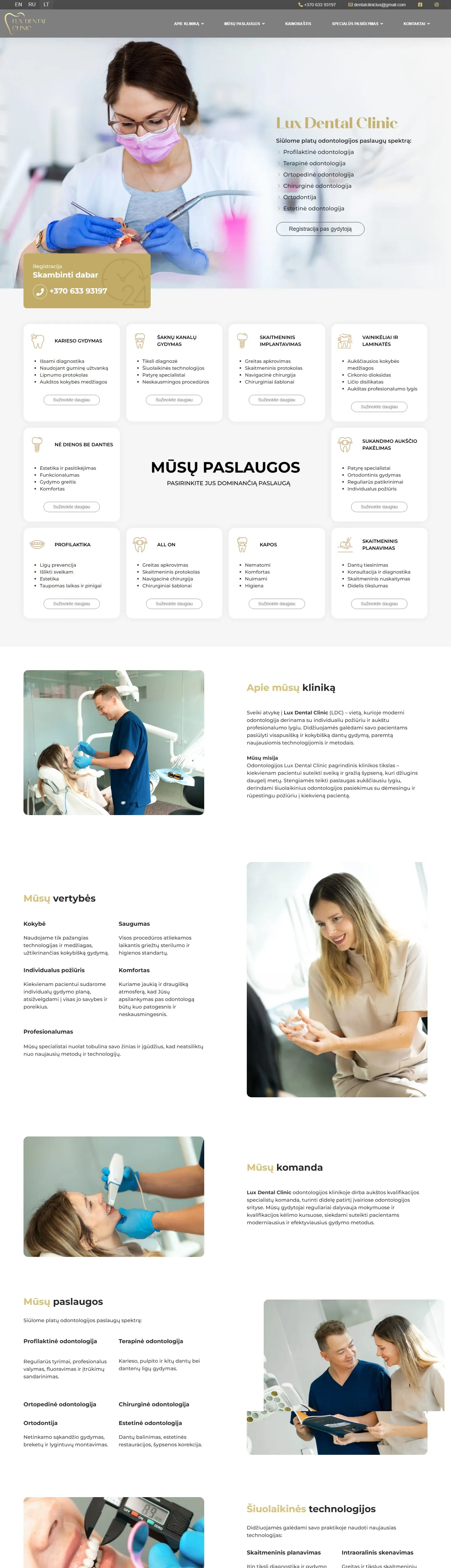 „Lux Dental Clinic“ – visas pagrindinis puslapis