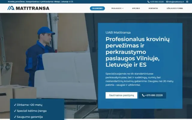 „UAB Matitransa“ – svetainė