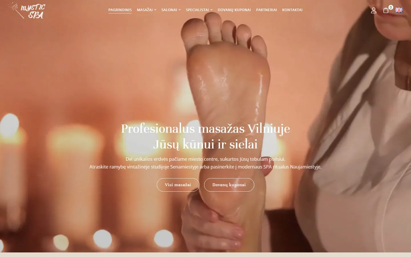„Mystic SPA“ – pirmas ekranas kompiuteryje