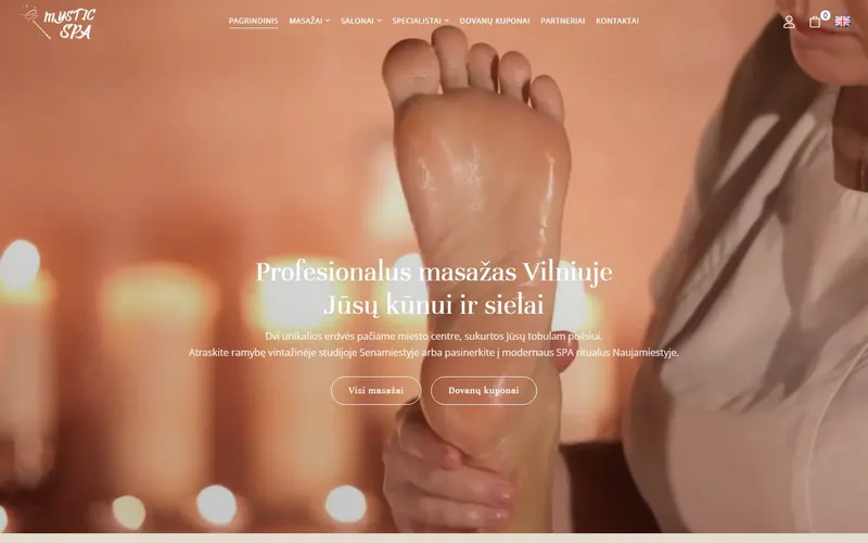 „Mystic SPA“ – pirmas ekranas kompiuteryje