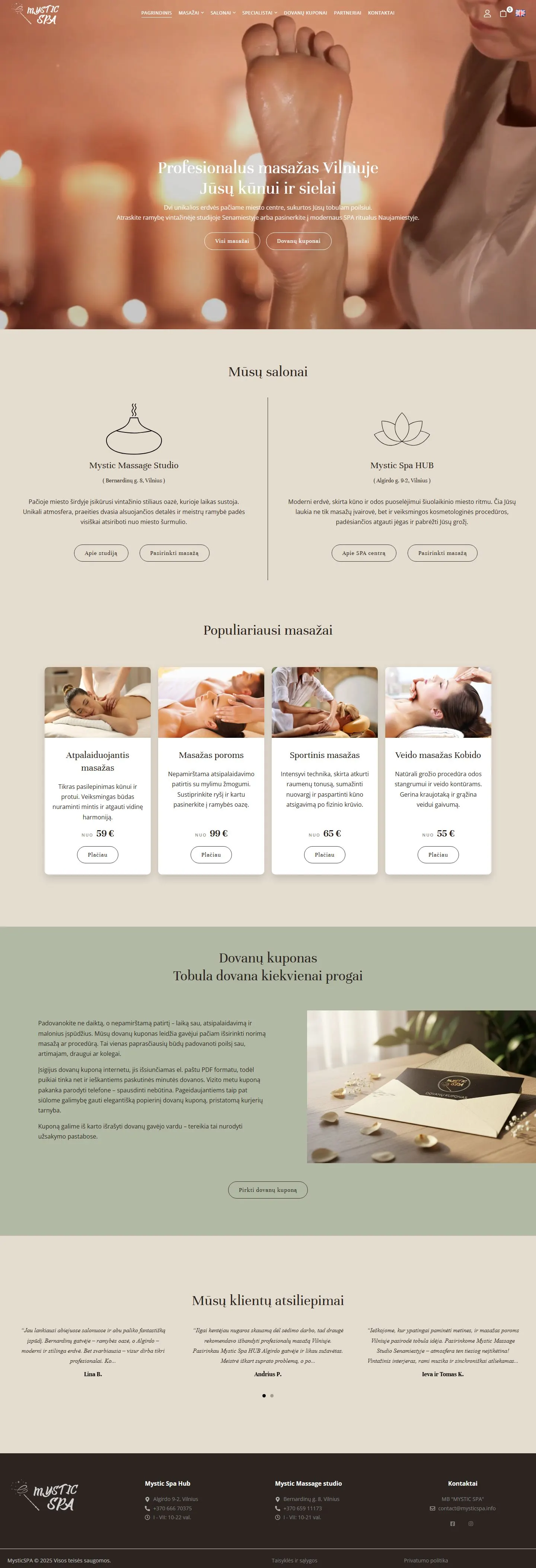 „Mystic SPA“ – visas pagrindinis puslapis