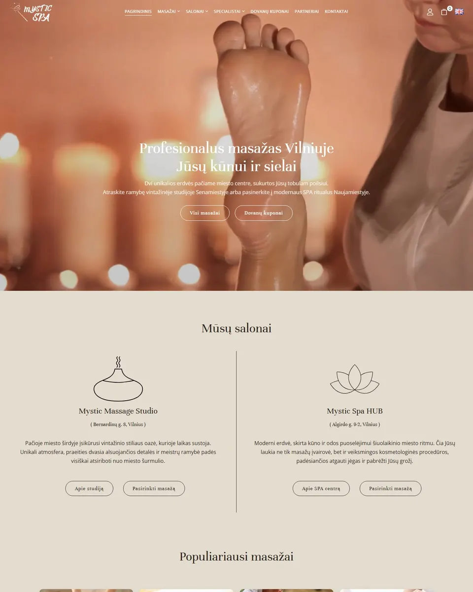 „Mystic SPA“ – visas pagrindinis puslapis