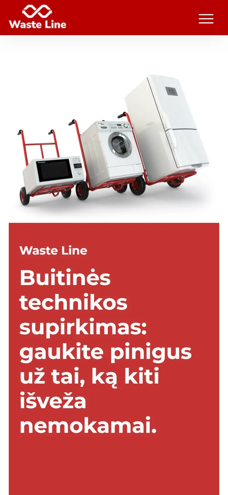 „Waste Line“ – svetainė telefone