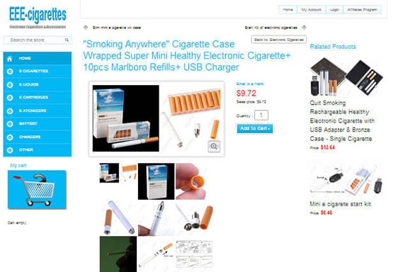 Internetinė parduotuvė EEE Cigarettes