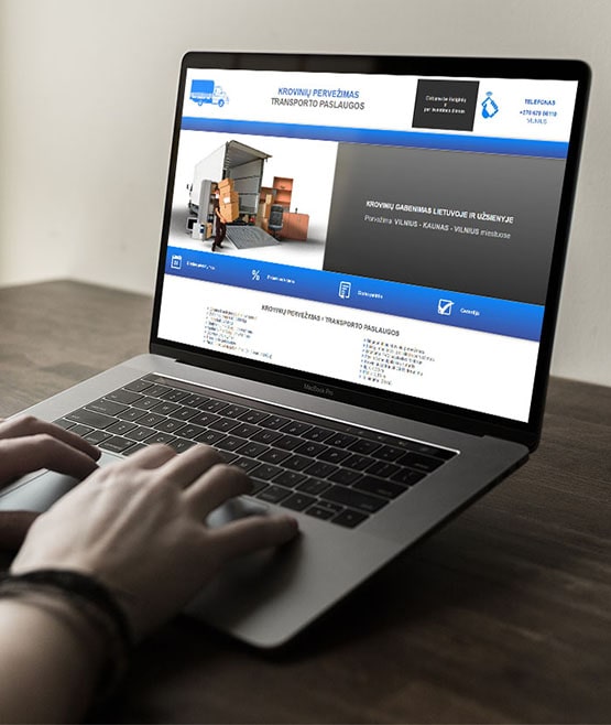 Internetinis Landing Page puslapis Pervežimo studija
