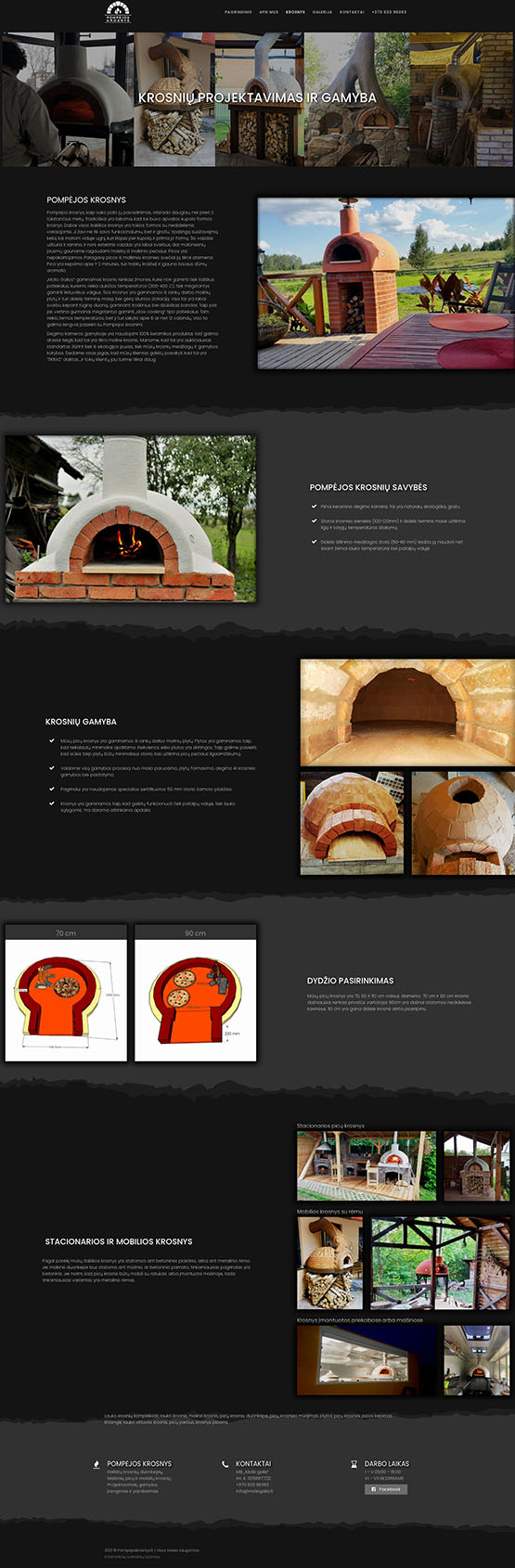 Interneto svetainės dizaino kūrimas Pompėjos krosnys