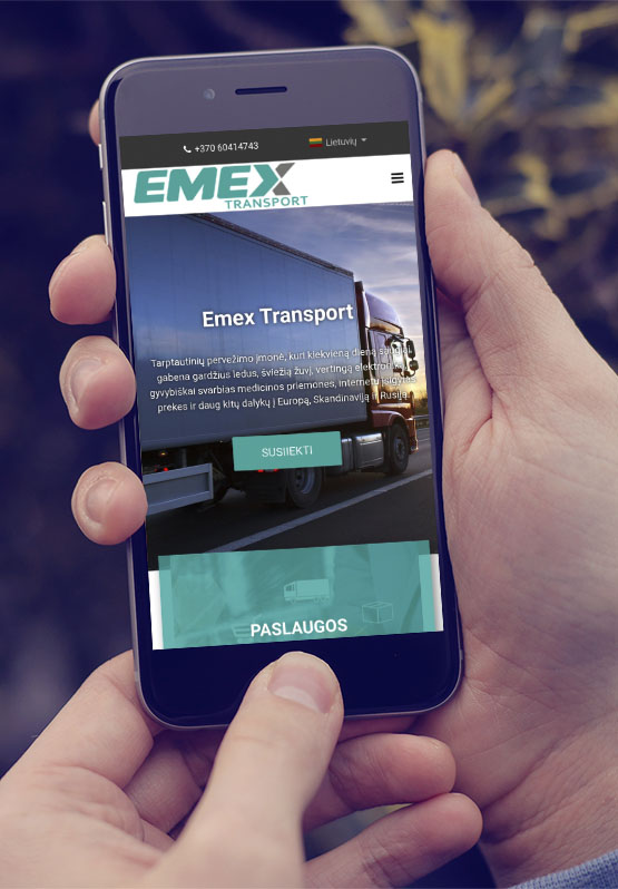 Užsakyti interneto svetainę Emex Transport
