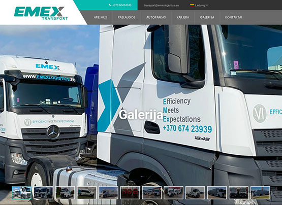 Verslo svetainė Emex Transport