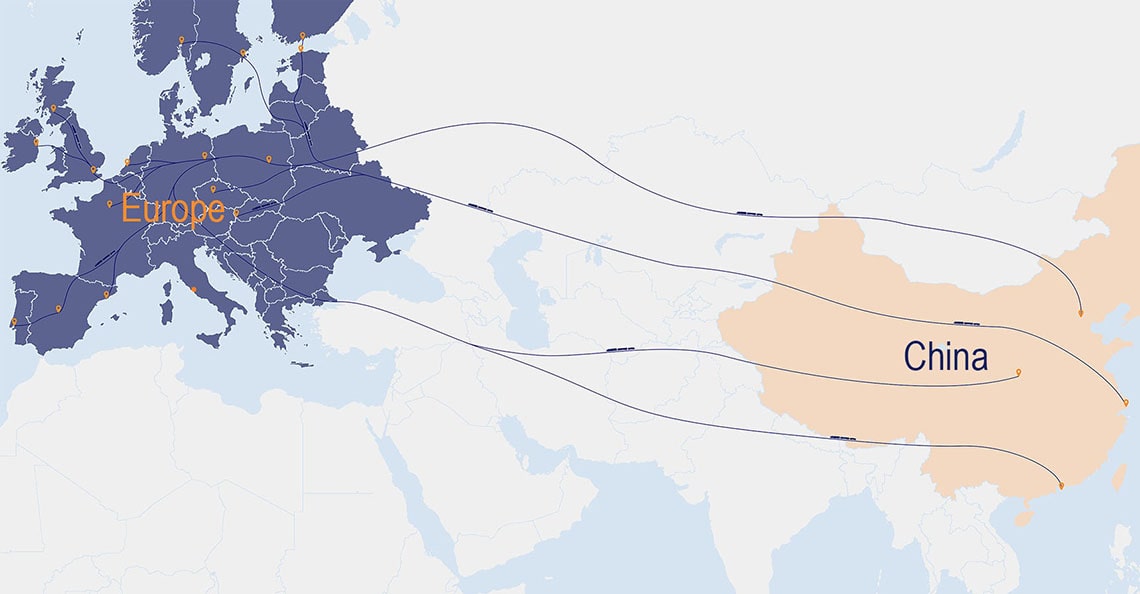 Žemėlapių kūrimas Europa - Kinija