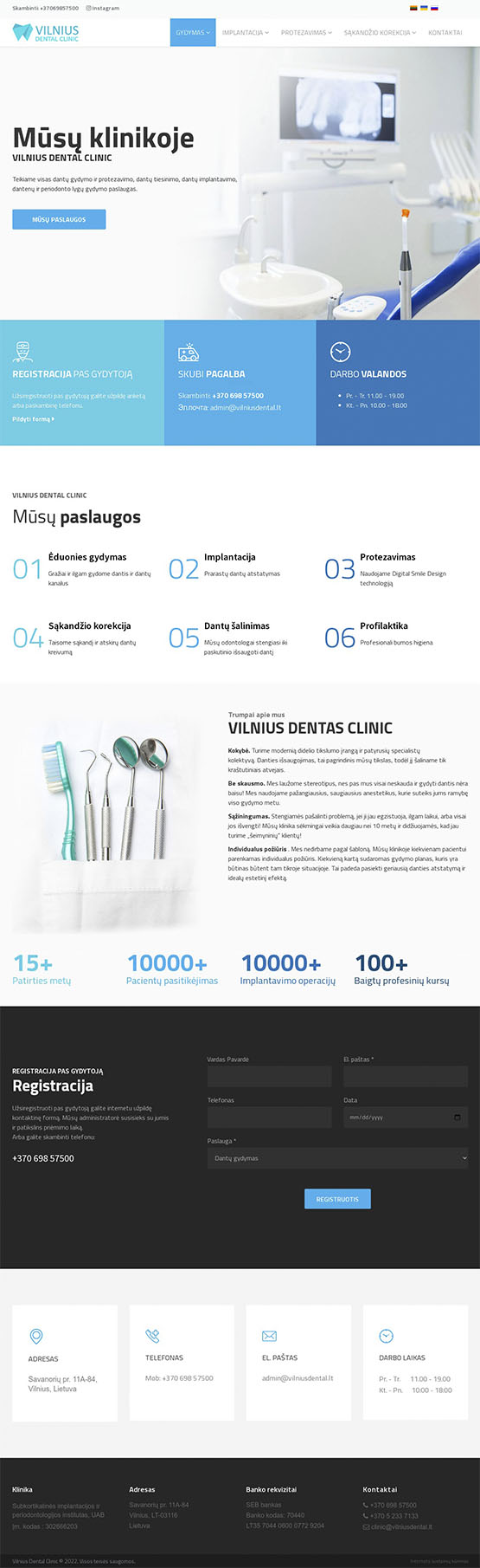 Tinklapis Vilnius Dental Clinic